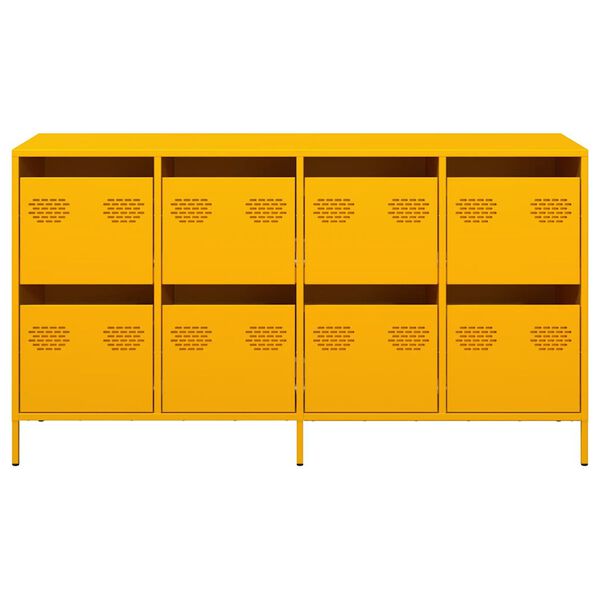 vidaXL Sideboard Μουστάρδα κίτρινη 135x39x73,5 cm Ψυχρής έλασης χάλυβα