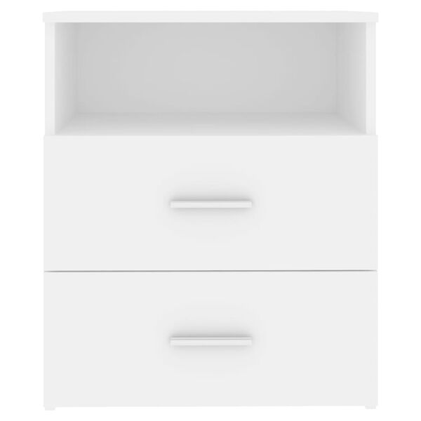 vidaXL Κομοδίνα 2 τεμ. Λευκά 50 x 32 x 60 εκ. από Επεξ. Ξύλο
