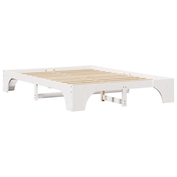 vidaXL Κρεβάτι Λευκό Ξύλο 150 x 200 cm Μινιμαλιστικό Ξύλινο Κρεβάτι