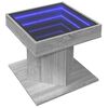 vidaXL Τραπεζάκι Σαλονιού με LED Γκρι 50x50x45 εκ. Επεξεργασμένο Ξύλο