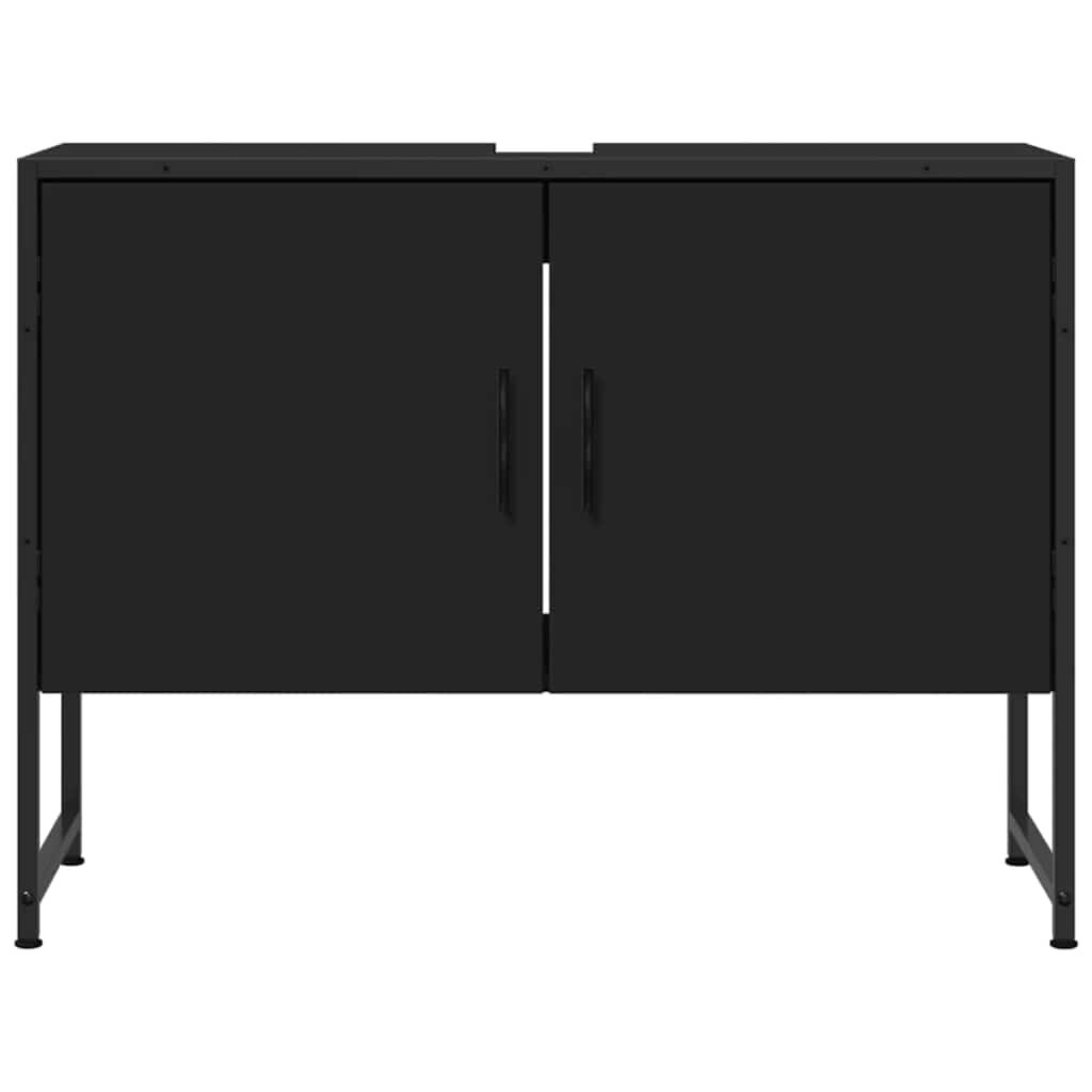 vidaXL Ντουλάπι Μπάνιου Νιπτήρα Μαύρο 80 x 33 x 60 εκ. Επεξ. Ξύλο