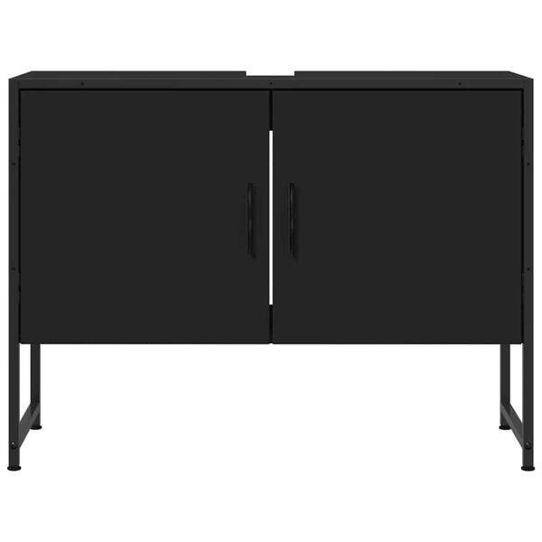 vidaXL Ντουλάπι Μπάνιου Νιπτήρα Μαύρο 80 x 33 x 60 εκ. Επεξ. Ξύλο