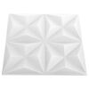 vidaXL Πάνελ Τοίχου 3D 48 τεμ. Λευκό Origami 50 x 50 εκ. 12 μ²