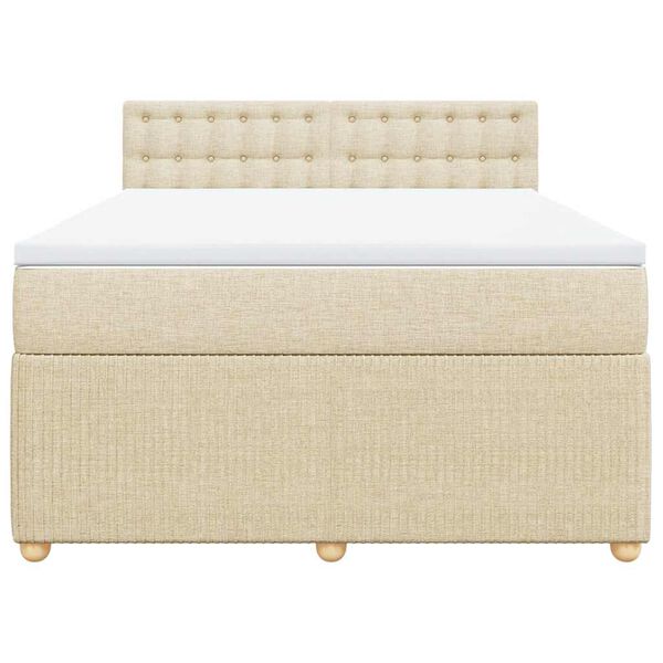 vidaXL &Kappa;&rho;&epsilon;&beta;ά&tau;&iota; Boxspring &mu;&epsilon; &Sigma;&tau;&rho;ώ&mu;&alpha; &Kappa;&rho;&epsilon;&mu; 140x200 &epsilon;&kappa;. &Upsilon;&phi;&alpha;&sigma;&mu;ά&tau;&iota;&nu;&omicron;