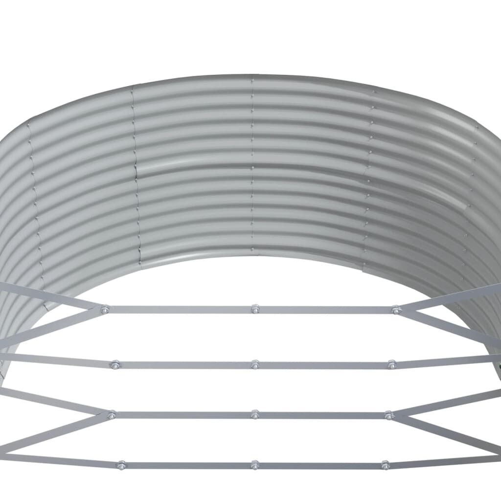 vidaXL Ζαρντινιέρα Γκρι 291x140x68 εκ. Ατσάλι με Ηλεκτρ. Βαφή Πούδρας