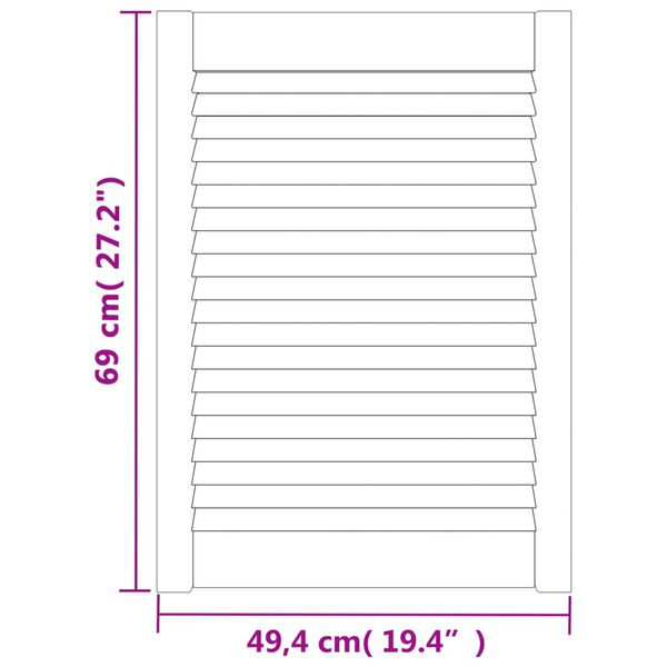 vidaXL Πορτάκια με Περσίδες 2 Τεμ. Λευκά 69x49,4εκ Μασίφ Ξύλο Πεύκου