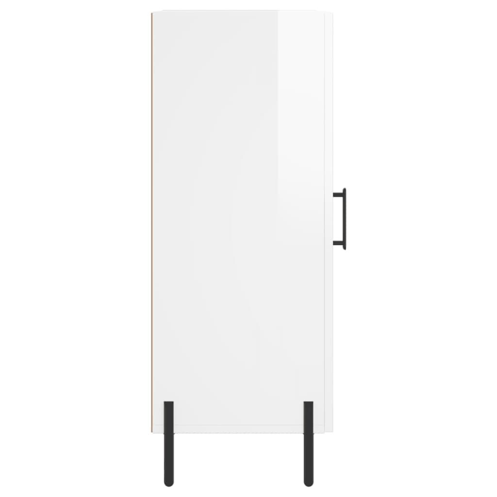 vidaXL Ντουλάπι Γυαλιστερό Λευκό 34,5x34x90 εκ. Επεξεργασμένο Ξύλο