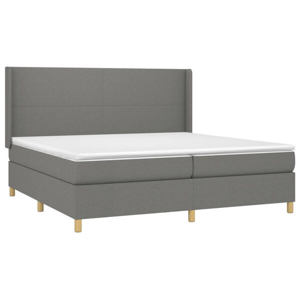 vidaXL &Kappa;&rho;&epsilon;&beta;ά&tau;&iota; Boxspring &mu;&epsilon; &Sigma;&tau;&rho;ώ&mu;&alpha; & LED &Sigma;&kappa;.&Gamma;&kappa;&rho;&iota; 200x200&epsilon;&kappa;. &Upsilon;&phi;&alpha;&sigma;&mu;ά&tau;&iota;&nu;&omicron;