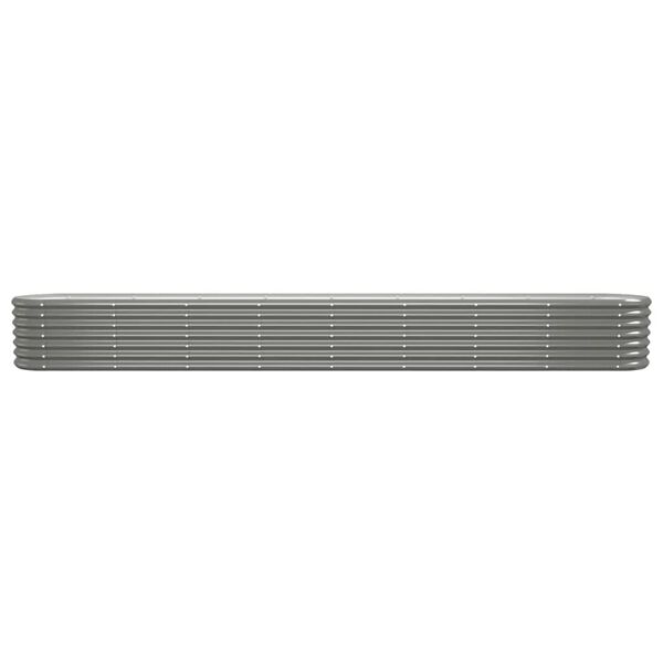 vidaXL Ζαρντινιέρα Γκρι 332x40x36 εκ. Ατσάλι με Ηλεκτρ. Βαφή Πούδρας