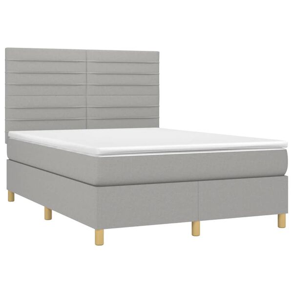 vidaXL &Kappa;&rho;&epsilon;&beta;ά&tau;&iota; Boxspring &mu;&epsilon; &Sigma;&tau;&rho;ώ&mu;&alpha; & LED &Alpha;&nu;.&Gamma;&kappa;&rho;&iota; 140x190&epsilon;&kappa;. &Upsilon;&phi;&alpha;&sigma;&mu;ά&tau;&iota;&nu;&omicron;