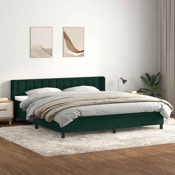 vidaXL Box Spring &kappa;&rho;&epsilon;&beta;ά&tau;&iota; &mu;&epsilon; &sigma;&tau;&rho;ώ&mu;&alpha; &sigma;&kappa;&omicron;ύ&rho;&omicron; &pi;&rho;ά&sigma;&iota;&nu;&omicron; 180x220cm &Beta;&epsilon;&lambda;&omicron;ύ&delta;&iota;&nu;&omicron;