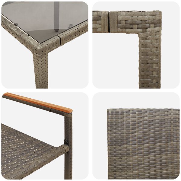 vidaXL Σέτ φαγητού για κήπο 5 pcs Γκρι 150 x 90 x 75 cm