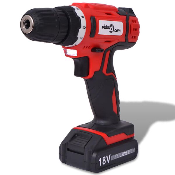 vidaXL Σετ Δραπανοκατσάβιδου Μπαταρίας 18 V Li-ion