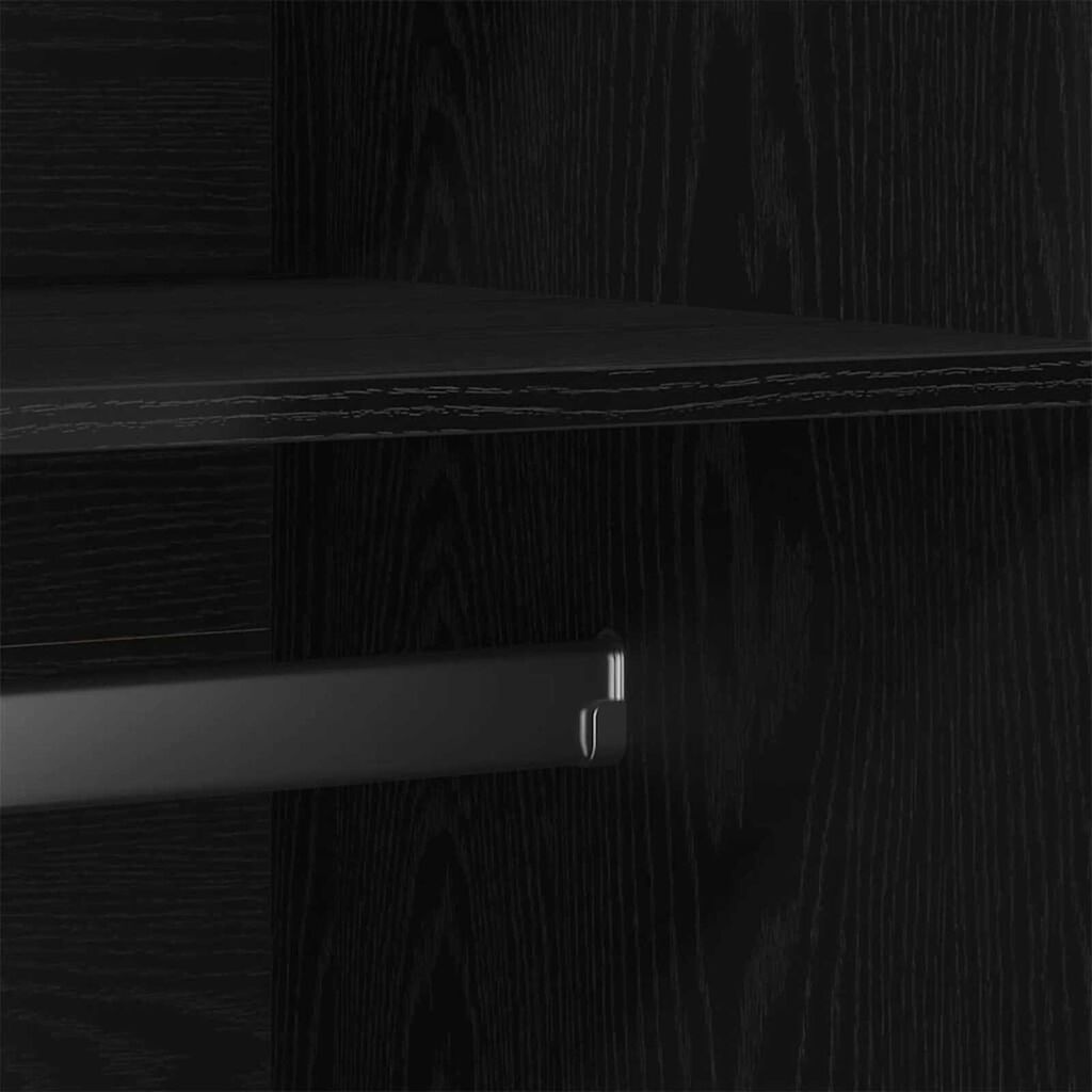 vidaXL Ντουλάπι με πόρτα Μαύρο 90 x 52 x 200 εκ. Επεξεργασμένο ξύλο