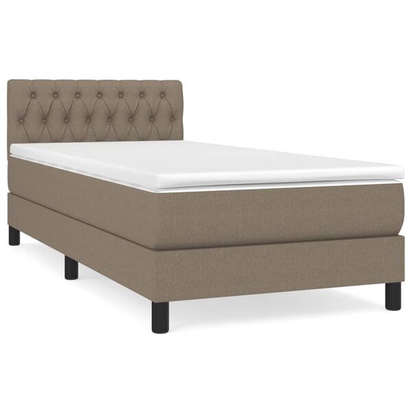 vidaXL &Kappa;&rho;&epsilon;&beta;ά&tau;&iota; Boxspring &mu;&epsilon; &Sigma;&tau;&rho;ώ&mu;&alpha; Taupe 90x200 &epsilon;&kappa;. &Upsilon;&phi;&alpha;&sigma;&mu;ά&tau;&iota;&nu;&omicron;