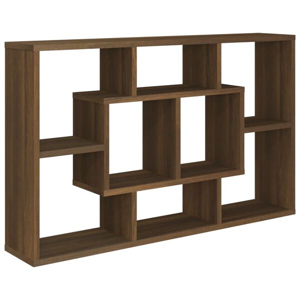 vidaXL Ραφιέρα Τοίχου Καφέ Δρυς 85x16x52,5 εκ. Επεξεργασμένο Ξύλο