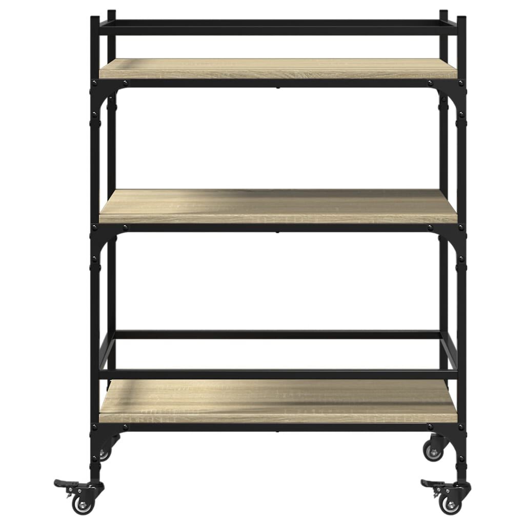 vidaXL Τρόλεϊ Κουζίνας Sonoma Δρυς 65x40x86,5 εκ. Επεξεργασμένο Ξύλο