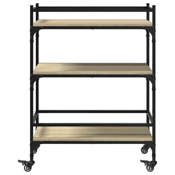 vidaXL Τρόλεϊ Κουζίνας Sonoma Δρυς 65x40x86,5 εκ. Επεξεργασμένο Ξύλο