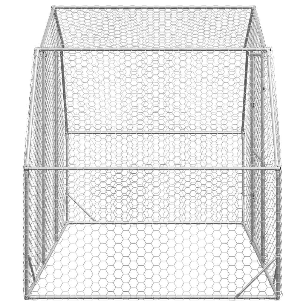 vidaXL Chicken Run 2,5x2x2,25 m Γαλβανισμένος χάλυβας