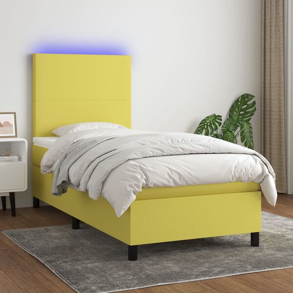 vidaXL &Kappa;&rho;&epsilon;&beta;ά&tau;&iota; Boxspring &mu;&epsilon; &Sigma;&tau;&rho;ώ&mu;&alpha; & LED &Pi;&rho;ά&sigma;&iota;&nu;&omicron; 90x200 &epsilon;&kappa;. &Upsilon;&phi;&alpha;&sigma;&mu;ά&tau;&iota;&nu;&omicron;