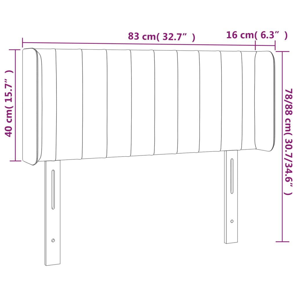 vidaXL Κεφαλάρι με Πτερύγια Taupe 83x16x78/88 εκ. Υφασμάτινο
