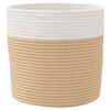 vidaXL Καλάθια Αποθήκευσης 2 τεμ. Μπεζ/Λευκό Ø28x28 εκ. Βαμβακερά