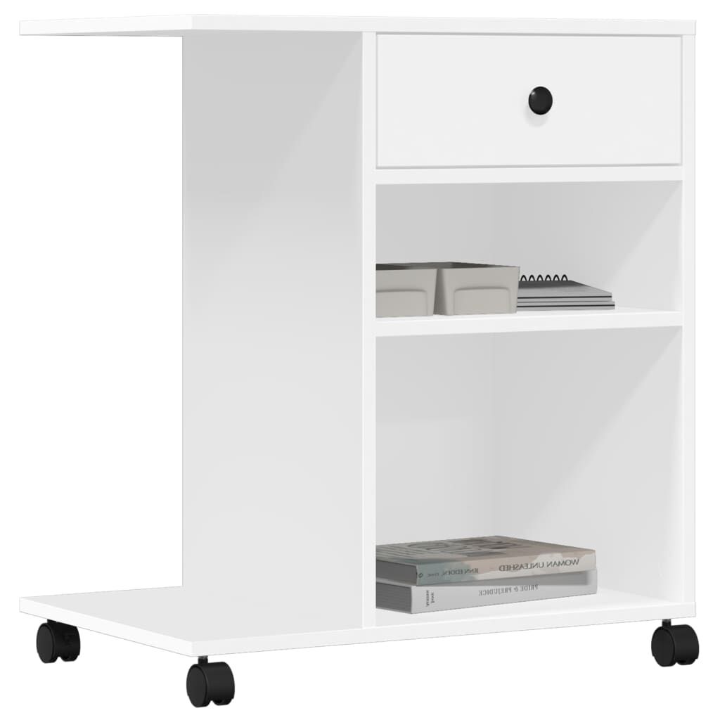 vidaXL Βάση Εκτυπωτή με Ρόδες Λευκή 60x40x68,5 εκ.