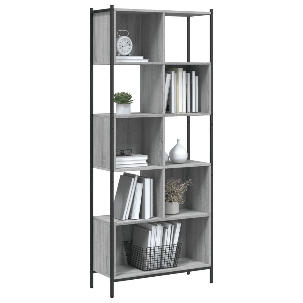 vidaXL Βιβλιοθήκη Γκρι Sonoma 72 x 28 x 172 εκ. από Επεξεργασμένο Ξύλο