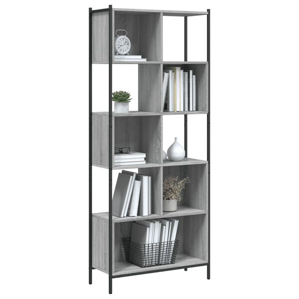 vidaXL Βιβλιοθήκη Γκρι Sonoma 72 x 28 x 172 εκ. από Επεξεργασμένο Ξύλο