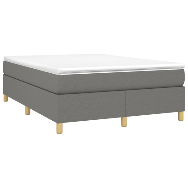 vidaXL Κρεβάτι Boxspring με Στρώμα Σκούρο Γκρι 140x200 εκ Υφασμάτινο