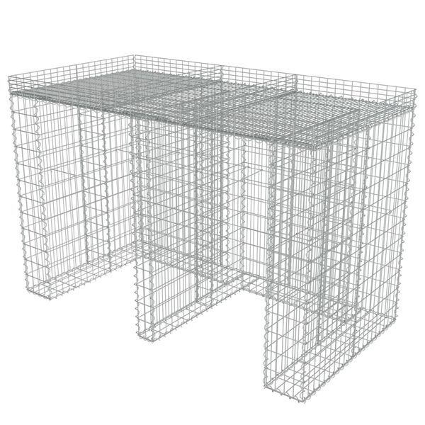 vidaXL Συρματοκιβώτιο Τοίχος για Κάδο Απορριμμάτων από Γαλβαν. Χάλυβα