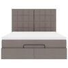 vidaXL Οθωμανικό κρεβάτι με στρώμα Taupe 140x200cm ύφασμα