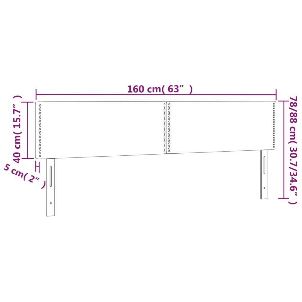 vidaXL Κεφαλάρια Κρεβατιού 2 τεμ. Αν. Γκρι 80 x 5 x 78/88εκ.Βελούδινο