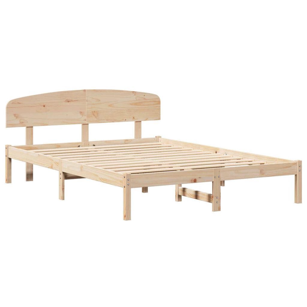 vidaXL Σκελετός Κρεβατιού Καφέ 160 x 200 cm Μασίφ ξύλο πεύκου
