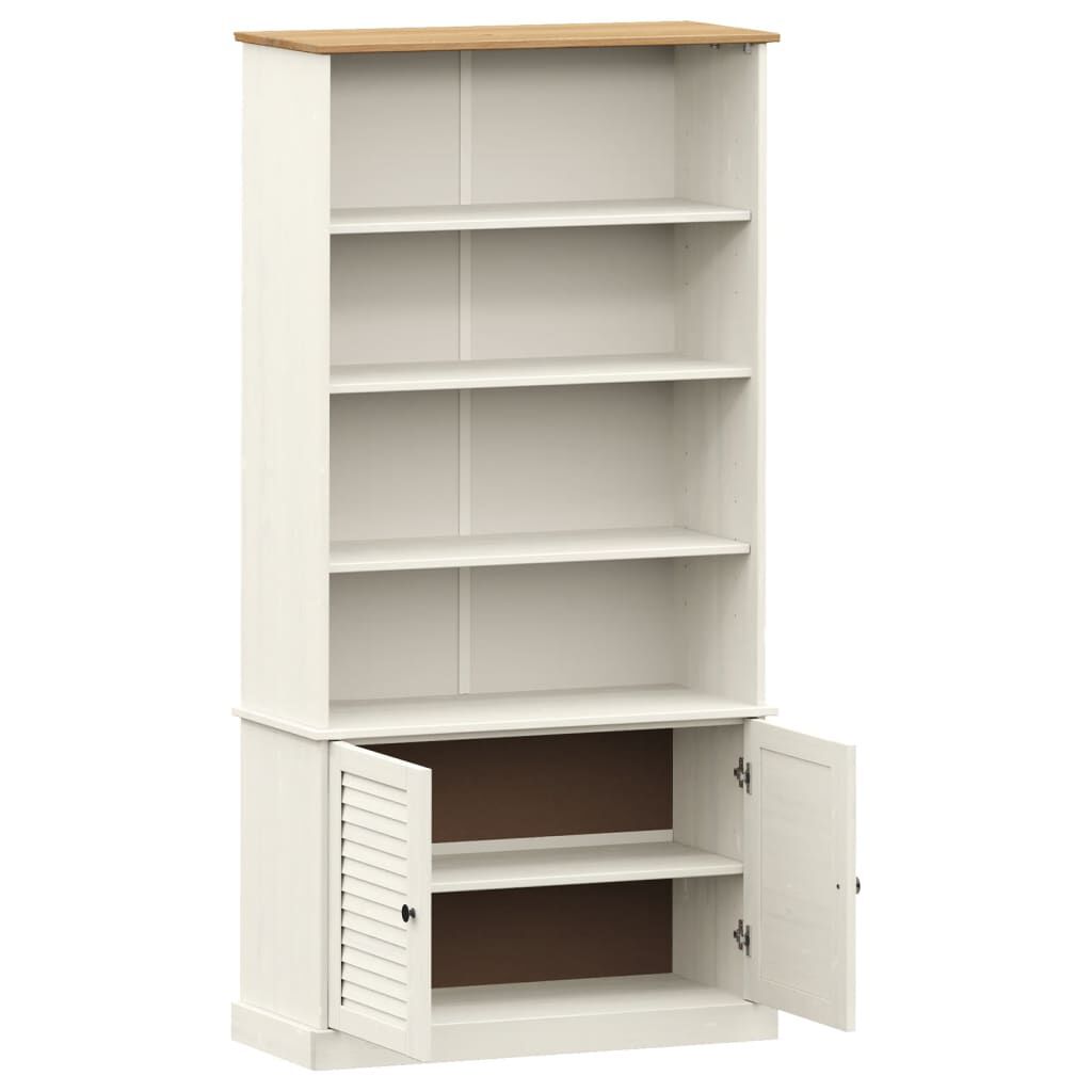 vidaXL Βιβλιοθήκη VIGO Λευκή 85 x 35 x 170 εκ. από Μασίφ Ξύλο Πεύκου
