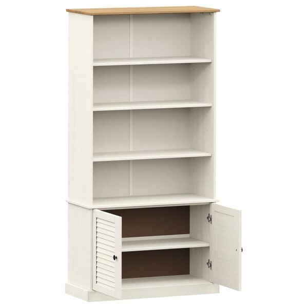 vidaXL Βιβλιοθήκη VIGO Λευκή 85 x 35 x 170 εκ. από Μασίφ Ξύλο Πεύκου