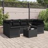 vidaXL Σετ Καναπέ Κήπου 7 pcs Μαύρο Πολυ ράταν