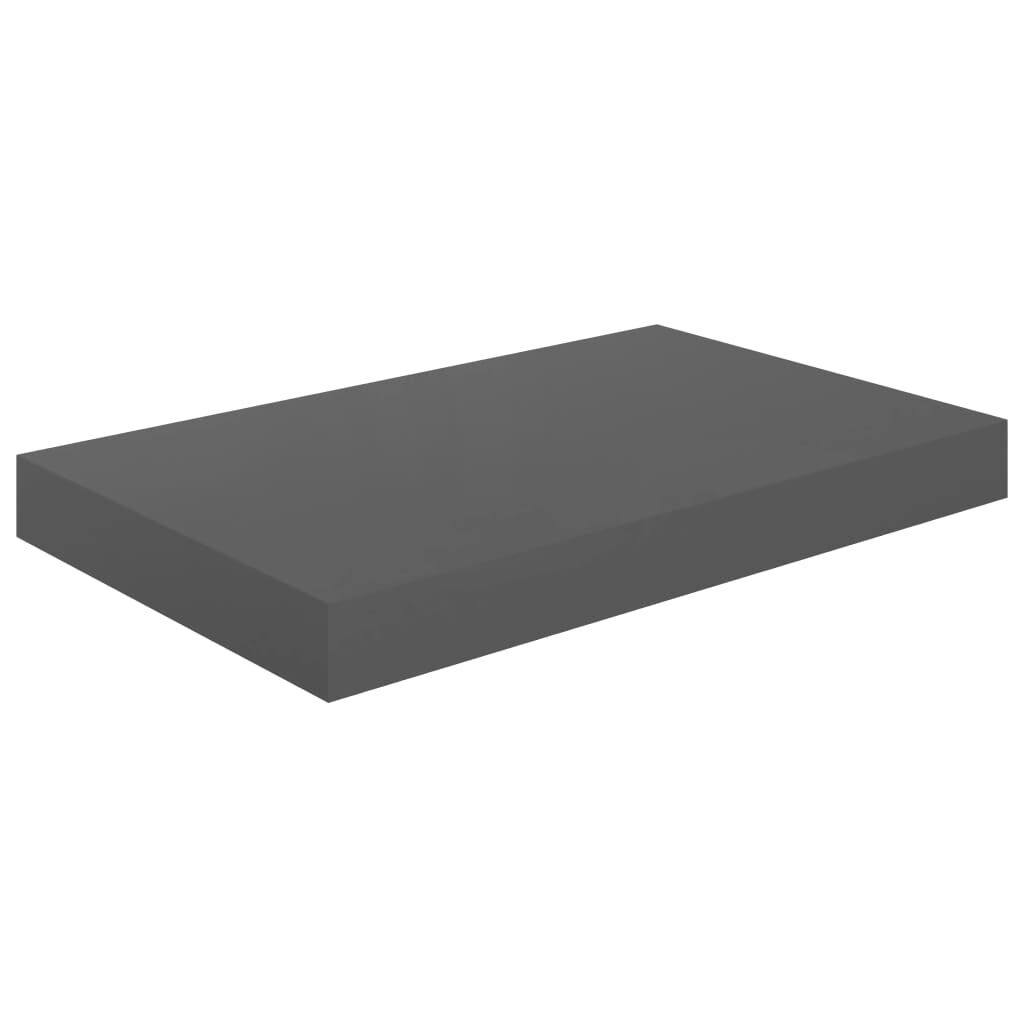 vidaXL Ράφια Τοίχου Γυαλιστερά Γκρι 4 Τεμάχια 40 x 23 x 3,8 εκ. MDF