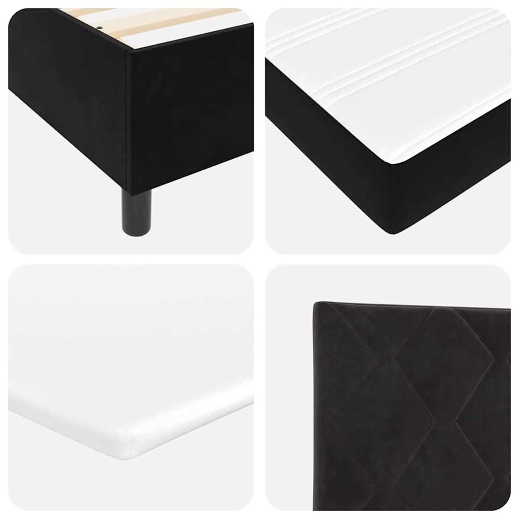 vidaXL Κρεβάτι με ελατήρια με κεφαλάρι Μαύρο 100 x 200 cm Βελούδο