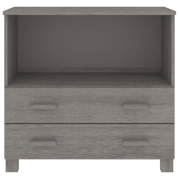 vidaXL Ντουλάπι HAMAR Αν. Γκρι 85 x 35 x 80 εκ. από Μασίφ Ξύλο Πεύκου