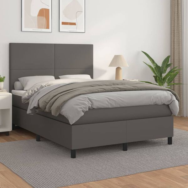 vidaXL &Kappa;&rho;&epsilon;&beta;ά&tau;&iota; Boxspring &mu;&epsilon; &Sigma;&tau;&rho;ώ&mu;&alpha; &Gamma;&kappa;&rho;&iota; 140x190&epsilon;&kappa;. &alpha;&pi;ό &Sigma;&upsilon;&nu;&theta;&epsilon;&tau;&iota;&kappa;ό &Delta;έ&rho;&mu;&alpha;