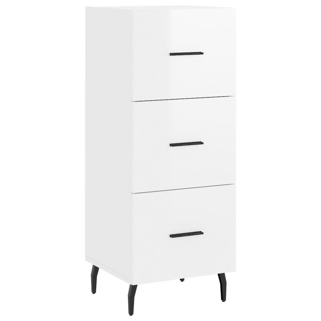 vidaXL Ντουλάπι Γυαλιστερό Λευκό 34,5x34x90 εκ. Επεξεργασμένο Ξύλο