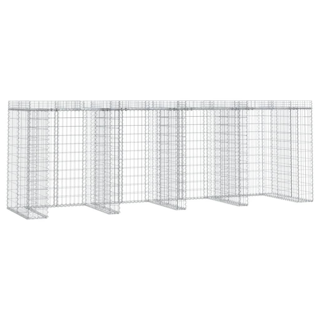 vidaXL Συρματοκιβώτιο Τοίχου Κάδου Απορ. 350x91x120 εκ Γαλβαν. Σίδηρος