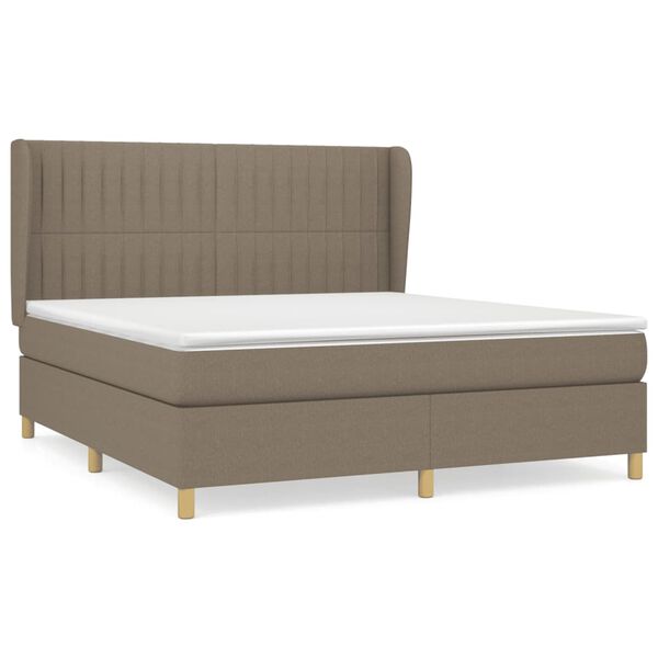 vidaXL &Kappa;&rho;&epsilon;&beta;ά&tau;&iota; Boxspring &mu;&epsilon; &Sigma;&tau;&rho;ώ&mu;&alpha; Taupe 160x200 &epsilon;&kappa;. &Upsilon;&phi;&alpha;&sigma;&mu;ά&tau;&iota;&nu;&omicron;