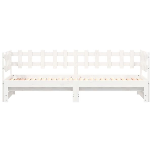 vidaXL Καναπές Κρεβάτι Συρόμενος Λευκός 2x(80x200) εκ. από Μασίφ Πεύκο