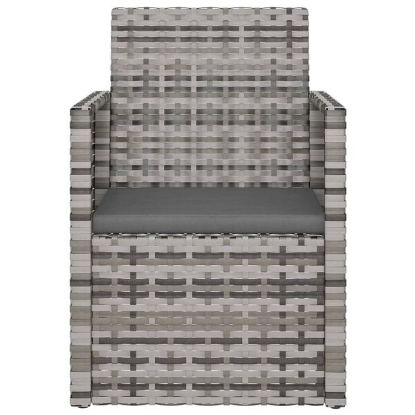 vidaXL Σετ Σαλόνι Εξ. Χώρου 3 τεμ. Γκρι Συνθετικό Ρατάν με Μαξιλάρια