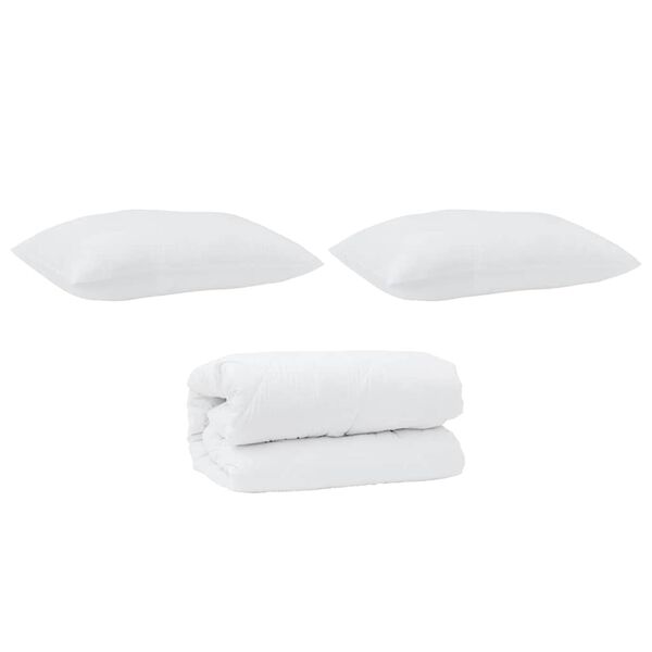 vidaXL Σετ Παπλωμάτων με μαξιλάρι 2 pcs Λευκό 135 x 220 εκ. Πούπουλο