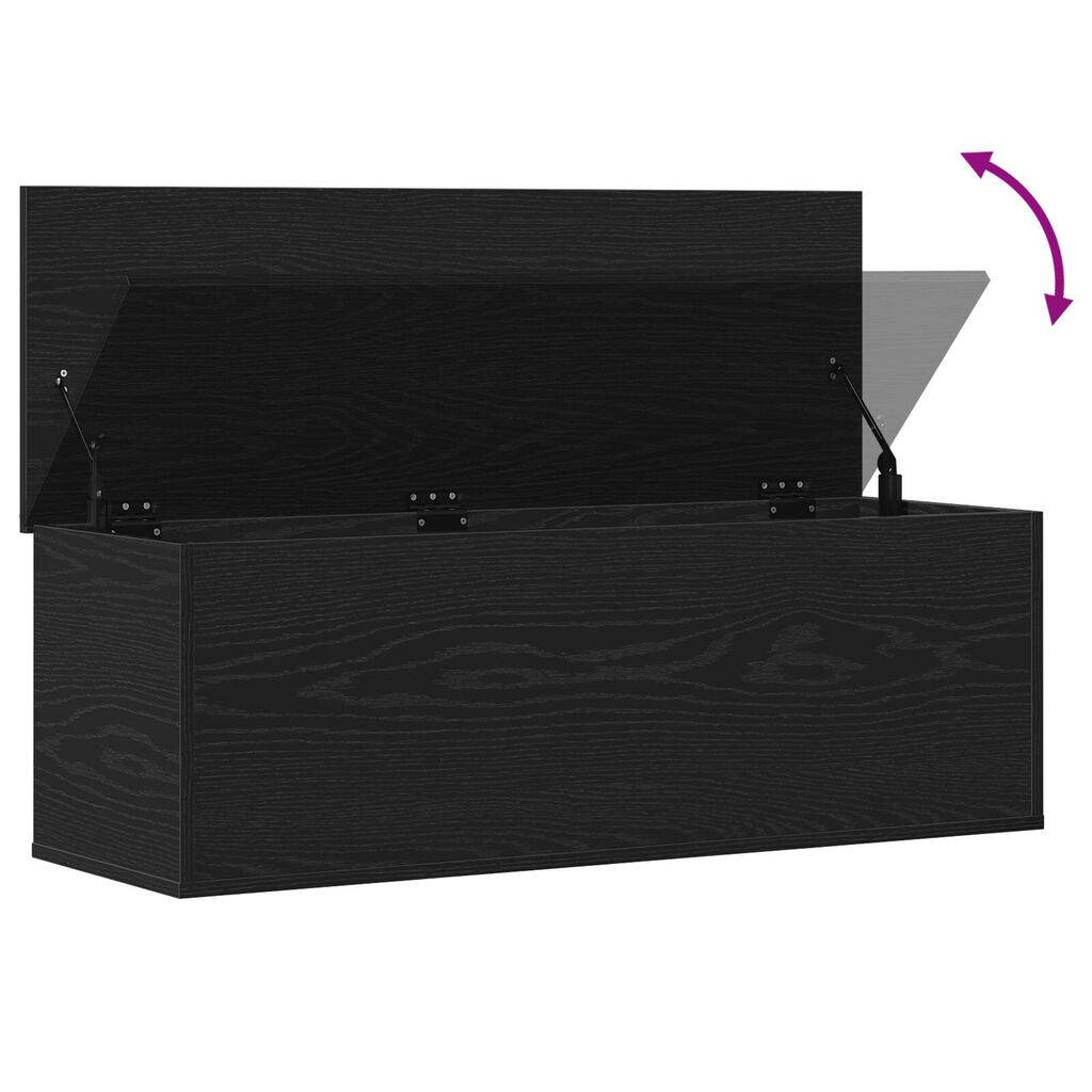 vidaXL Κουτί Αποθήκευσης Μαύρο Δρυς 102x35x35 εκ Επεξεργασμένο Ξύλο