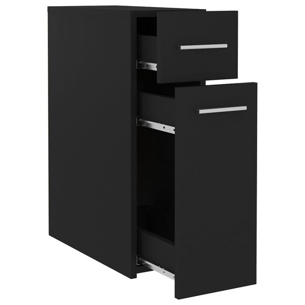 vidaXL Συρταριέρα Γενικής Χρήσης Μαύρη 20 x 45,5 x 60 εκ. Επεξ. Ξύλο