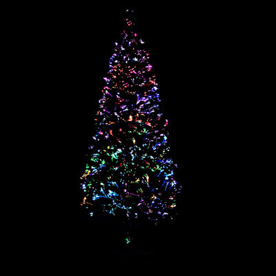 vidaXL Χριστουγεννιάτικο Δέντρο Τεχν & Βάση Πράσινο Οπτικές Ίνες 150εκ